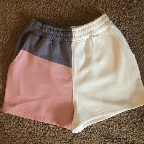 Misguided Pink Colorblock Jogger Shorts 